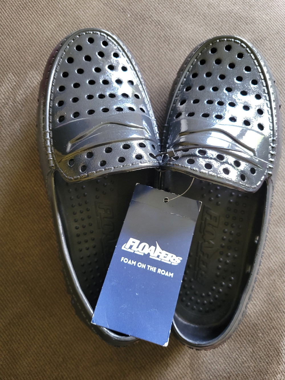 Kids Black Slip-On Loafers with Perforated Upper